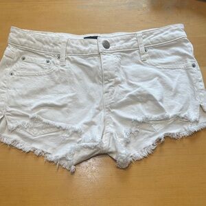 Aeropostale White Distressed Jean Shorts